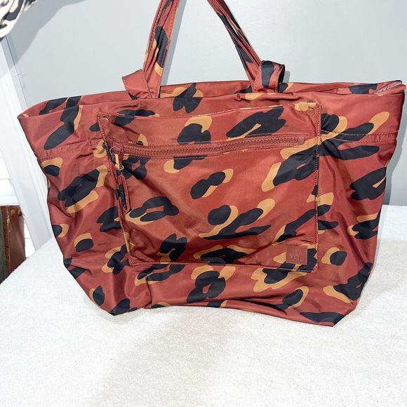 Madewell The (Re)sourced Tote Bag in Painted Leopard Brown Black Nylon Large - Picture 3 of 13